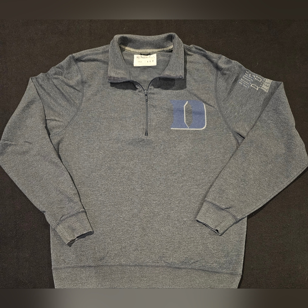 Duke‎ University Blue Devils NCAA Jacket Men Large Gray 1/4 Zip '47 Brand